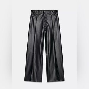 Zara Women's Black Leather Trousers